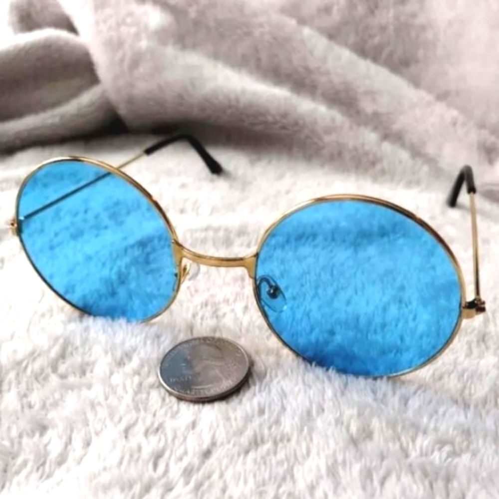 Blue 90's Vintage Round Sunglasses